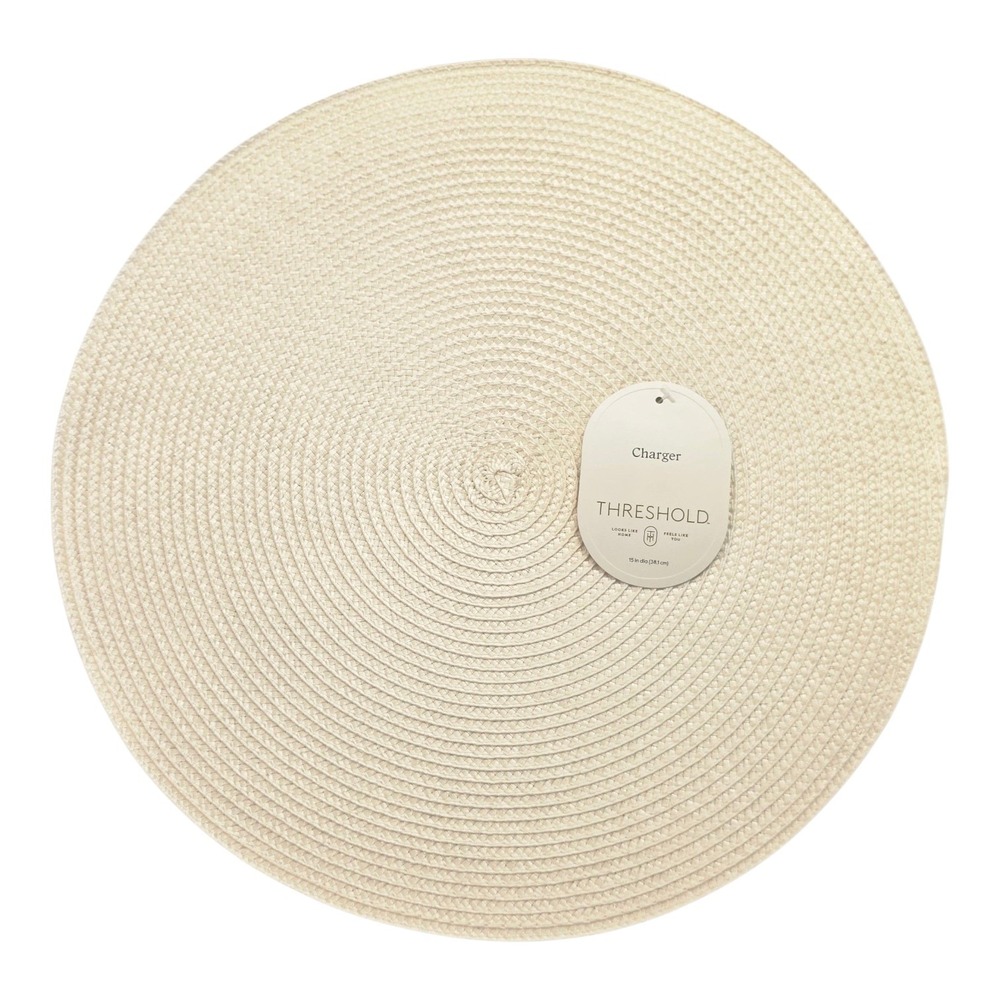 Threshold Lot of 8 Charger Placemats 15" Round Cream